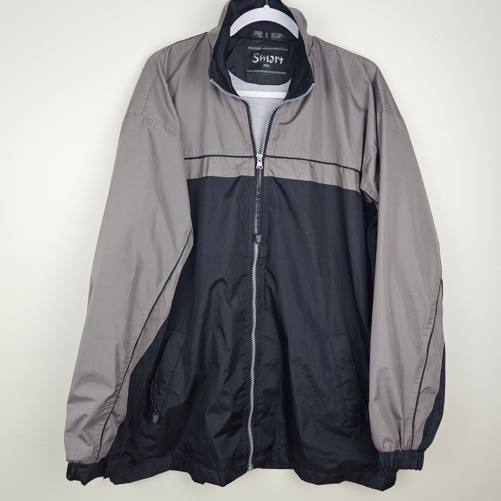 Smart Jacket Mens XXL Grey Black Colorblock Full Zip Midweight